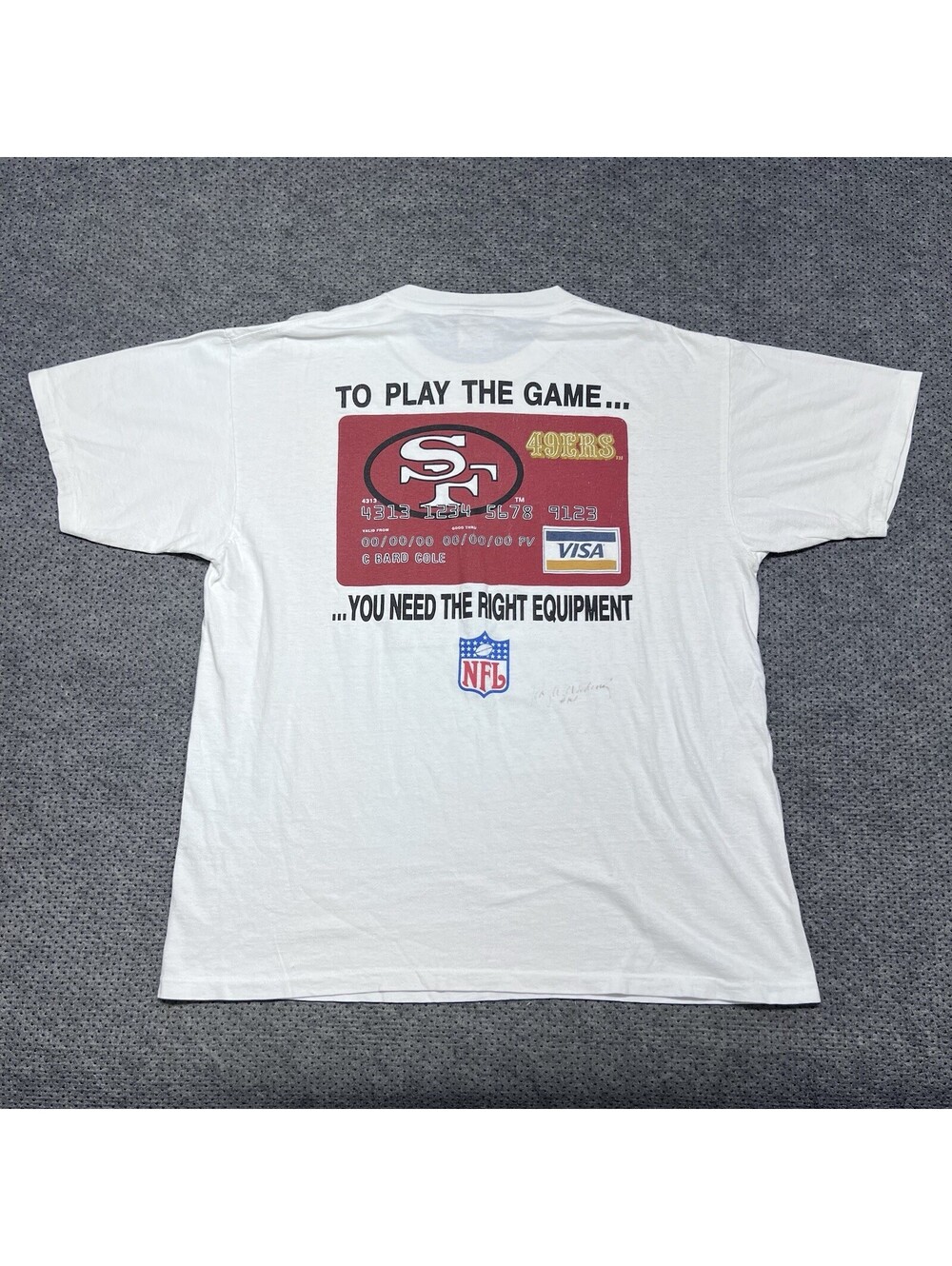 Vintage 90S San Francisco 49Ers Credit Card T-Shirt XL National Football League